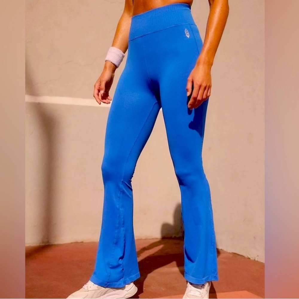 Free People Good Karma Flare Leggings Midatlantic Blue